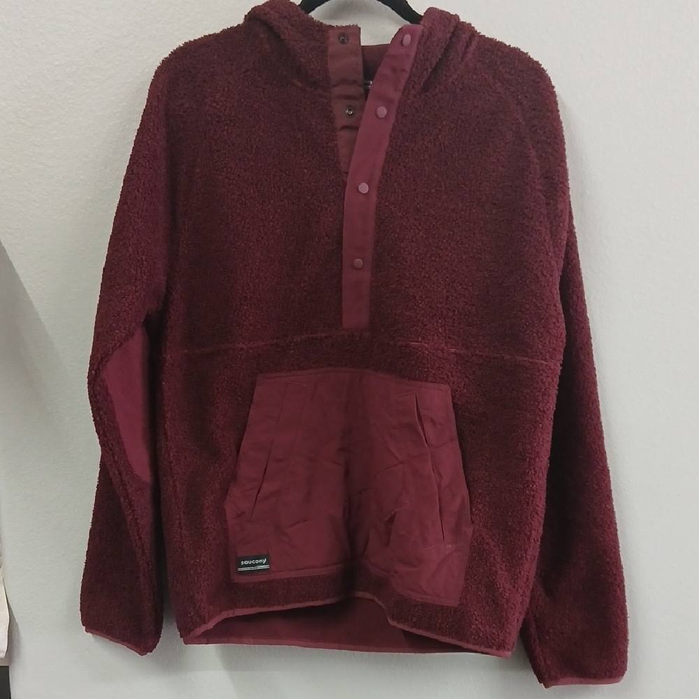 Saucony Recovery Sherpa Pullover Burgandy Size Medium